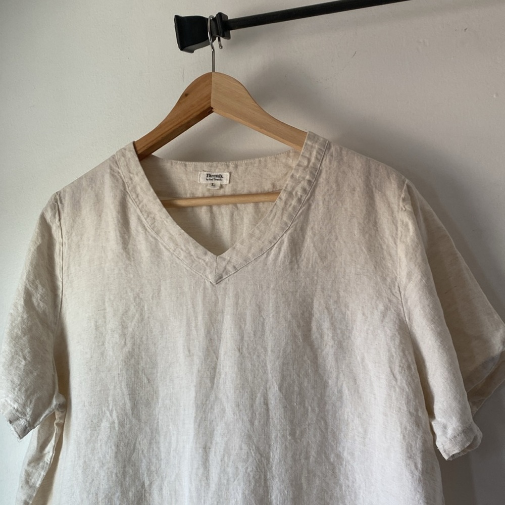Bed Threads L Linen V Neck Top - Picture 6 of 12